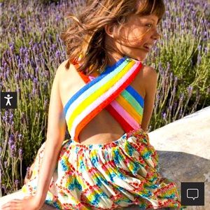 Mini Boden Flowers Rainbow Crossback size 11-12y